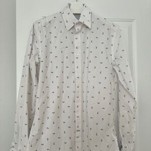 Men White Button Down Shirt